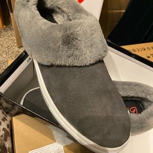 Blonde new gray suede waterproof shoes
